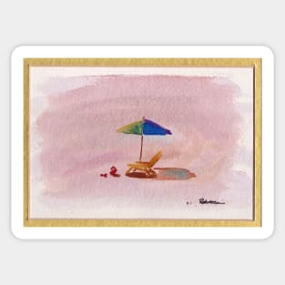 A Place to Relax - watercolor painting at Carpenteria Sticker